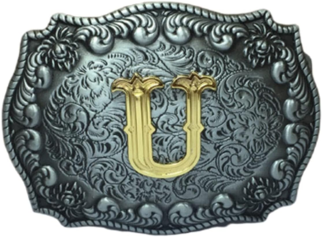 COOLLA Belt Buckle for Men- Initial Letters ABCDEFG to Z Western Rodeo Texas Cowboy Large Belt Buckles - E image number 4