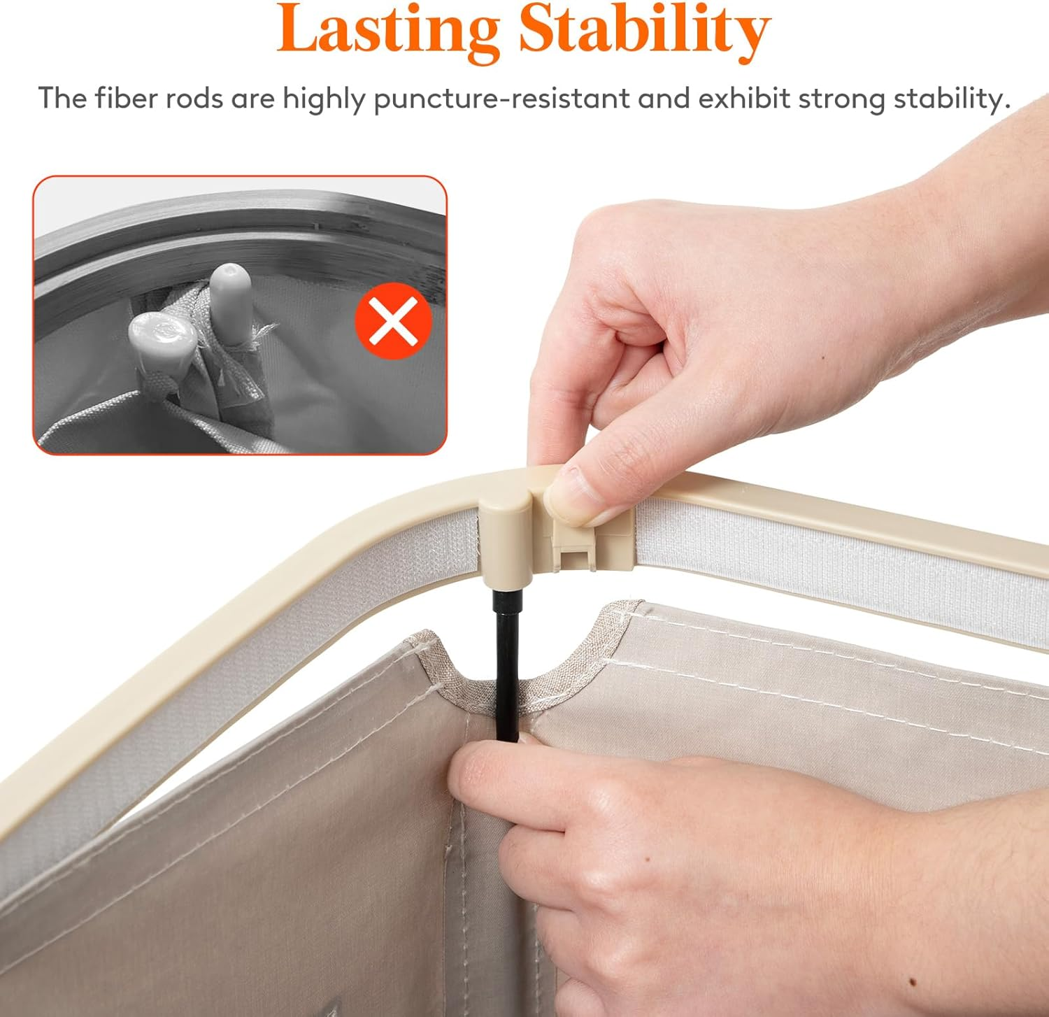 Lifewit 100L Plastic Laundry Hamper with Lid, Foldable Laundry Basket with Removable Bag and Lid, Large Tall Dirty Clothes Hamper for Laundry Room, Bathroom, Bedroom, Dorm, Beige image number 1