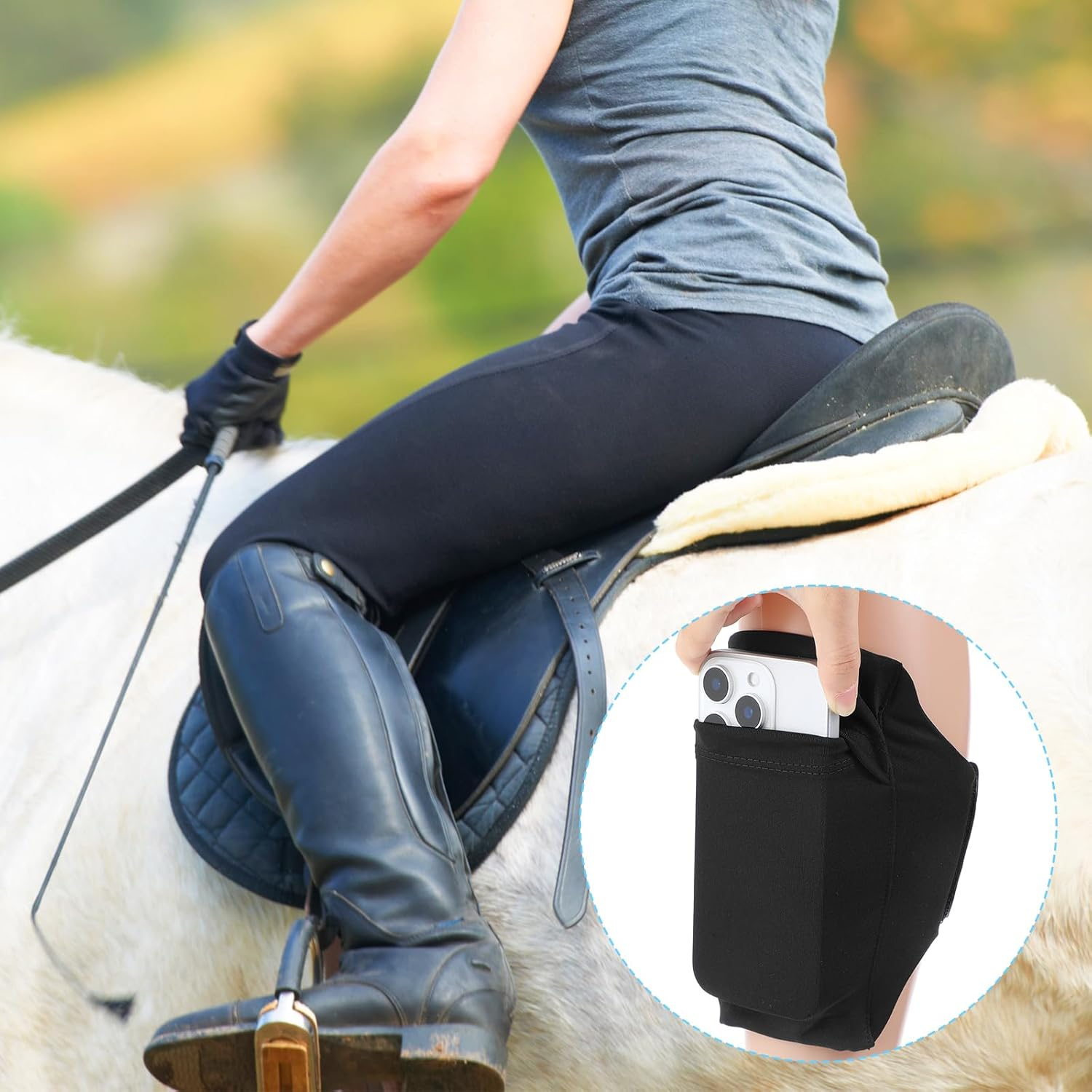 Cell Phone Leg Straps Ankle Wallet, Leg Band for Jogger Thigh Bag with Leg Strap, Non Slip Ankle Wallet Adjustable Arm Pouch for Men Women Running Workout(Black), Black