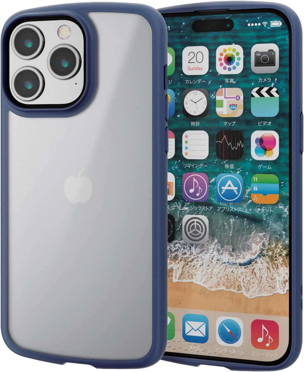 Elecom PM-A23DTSLFCSBK Iphone 15 Pro Max Case, Tough Slim LITE, Translucent, Shock-Absorbing, Thin, Lightweight, Anti-Fingerprint, Includes Strap Seat, Strap Hole, Black