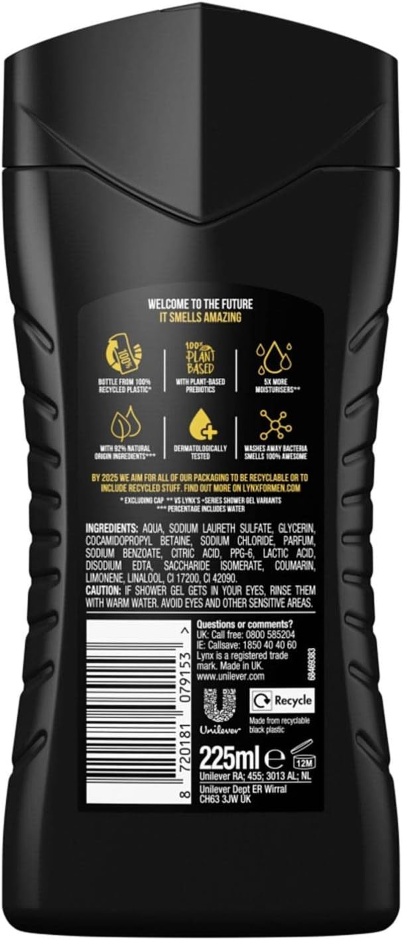 6X Lynx Excite Shower Gel Mens Body Wash 250Ml