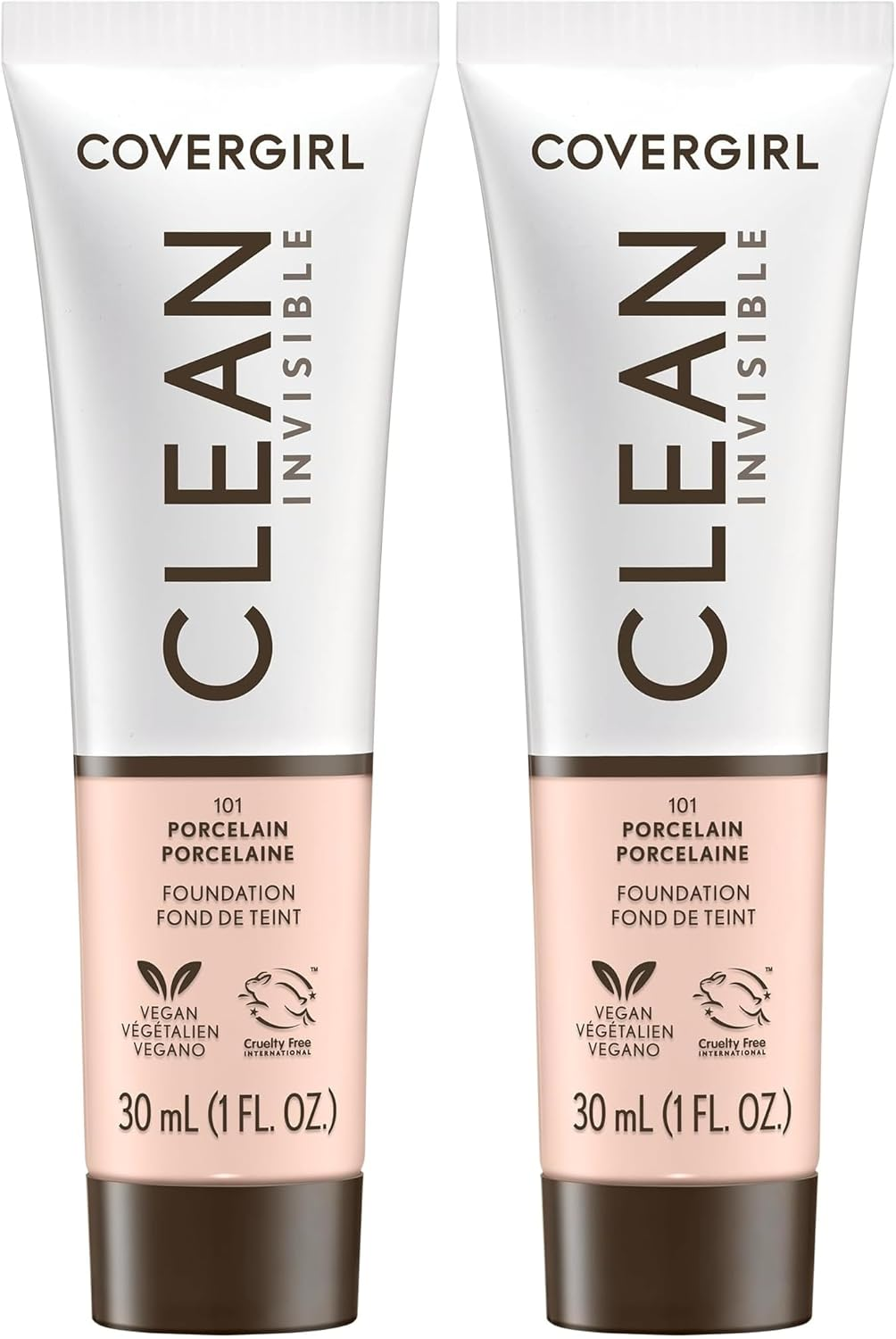 Covergirl Clean Invisible, Porcelain, Foundation, Blendable Formula, Buildable Coverage, Lightweight, Natural Finish, Non-Comedogenic, 30Ml (Pack of 2) image number 6