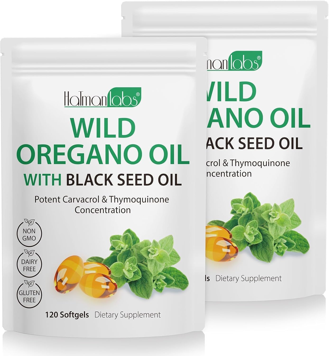 Oil of Oregano & Black Seed Oil Softgels 120 Count | 6,000 Mg Oregano Oil (20:1 Extract) + 200 Mg Black Seed Oil | Non-Gmo Formula | 2-In-1 Herbal Blend | Pack of 2 image number 3