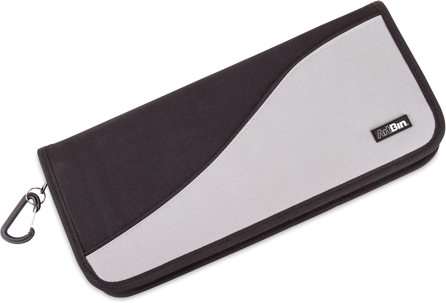 Artbin 6875AG Hook & Needle Folio, Portable Knitting & Crochet Organizer, [1] Zippered Poly Canvas Case, Gray/Black