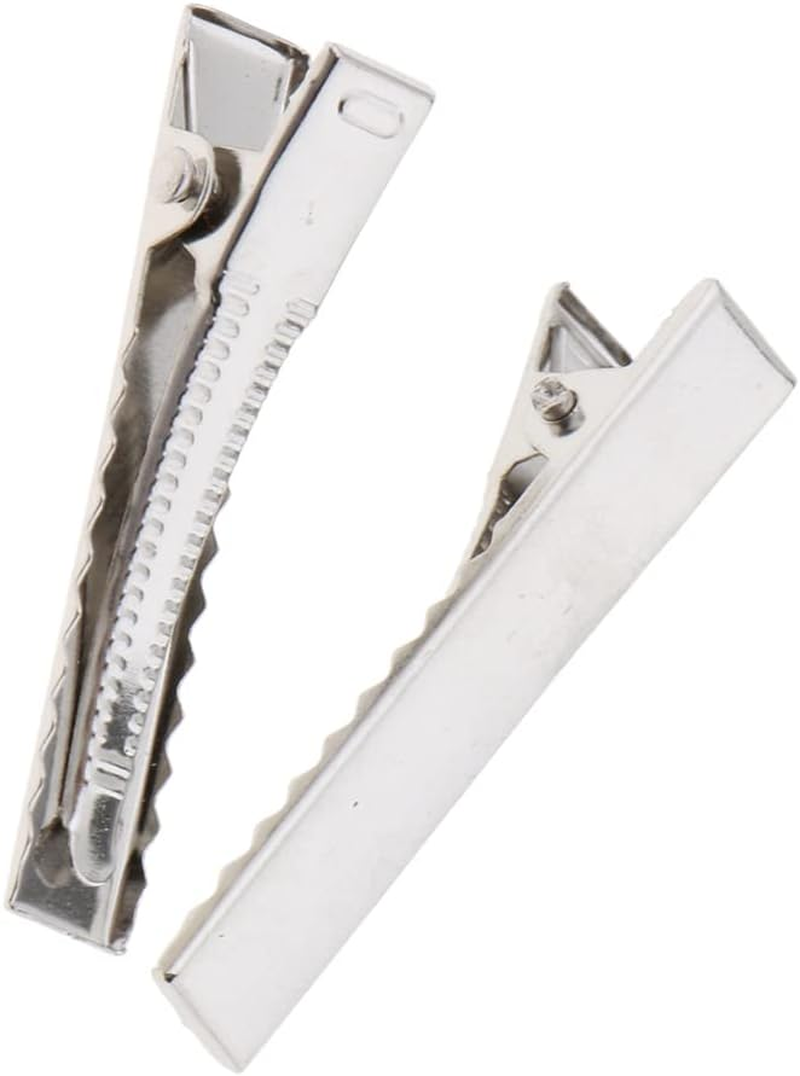 50Pcs DIY Hair Clips Blank Alligator Silver Gold Metal Accessories Kid Women 41Mm Gold image number 1