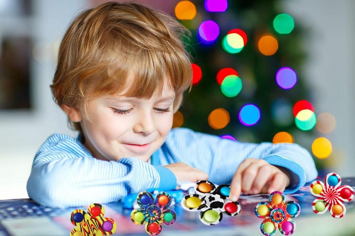 DUBANJOWE 12 Pcs Pop Bubble Fidget Spinners for Party Favors, Hand Fidget Bulk Toys for Classroom Prizes, Halloween, Christmas, Valentine Gifts for Kids, Teens, Adults (Unisex) image number 2