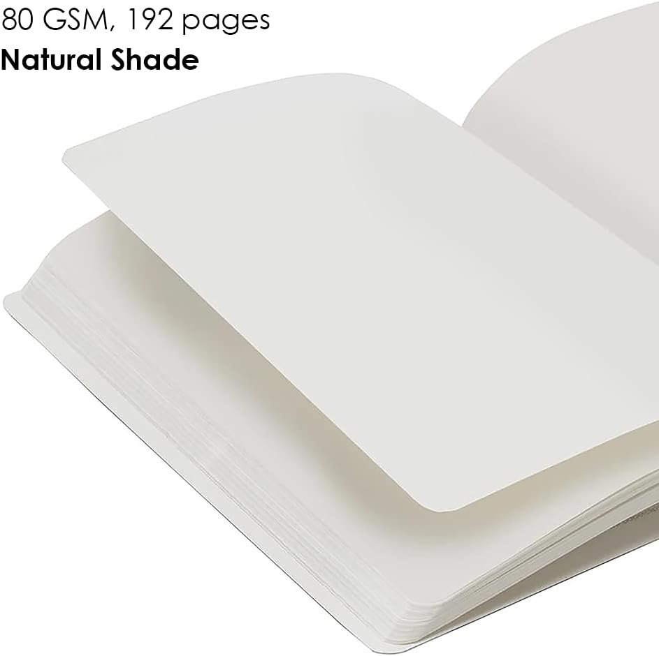 Mypaperclip Binary Series Notebook, Section Thread Bound, Hand Drawn Hard Cover, A5 (148 X 210 Mm, 5.83 X 8.27 In.) Plain, BSH192A5-P Black Hard Cover, Red Spine image number 3