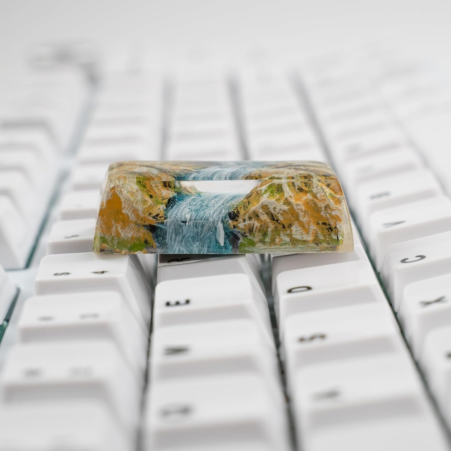 Artisan Autumn Mood Shine through Resin Keycaps - 2.25U Custom Translucent Keycaps for Mechanical Keyboard (Shift Enter SA) image number 3