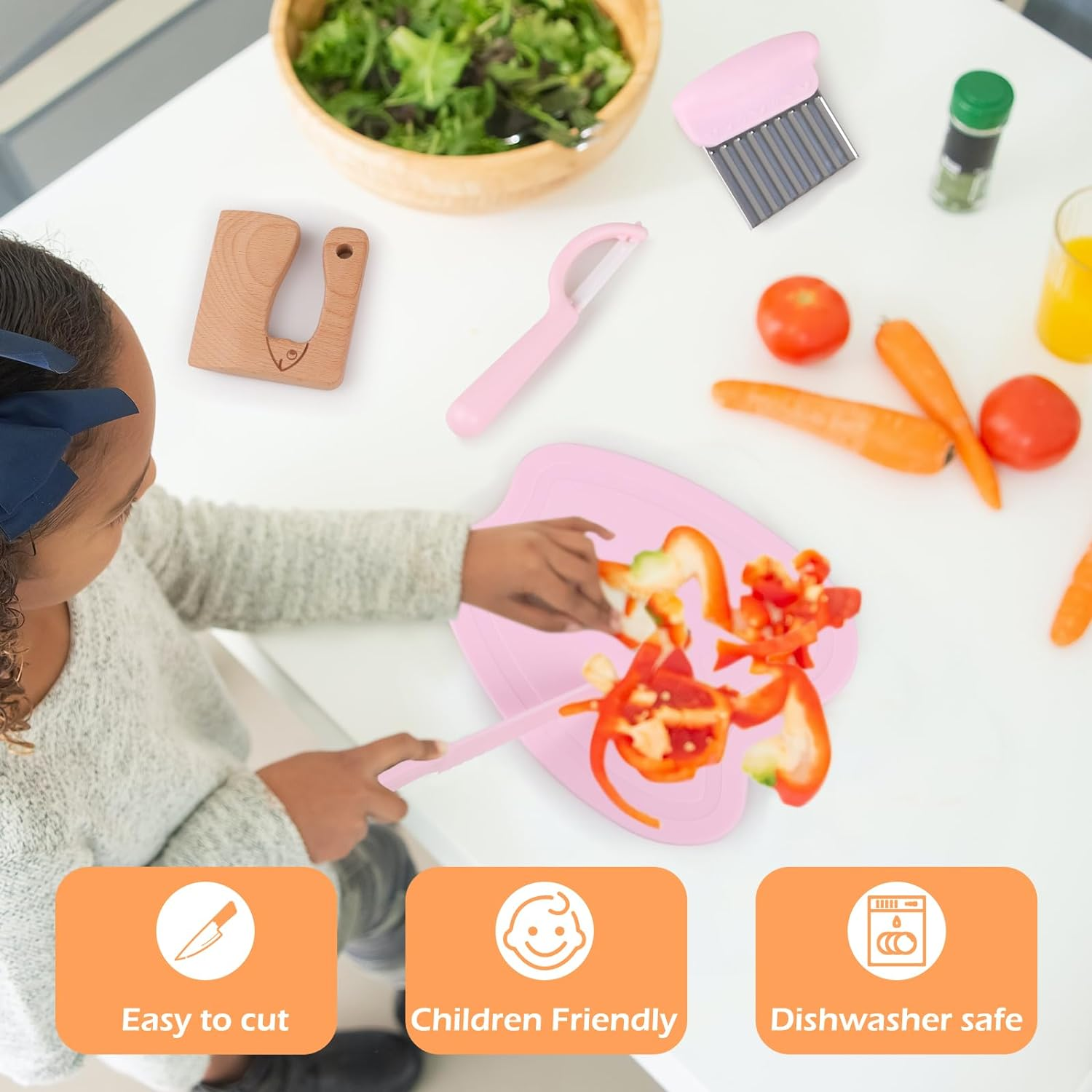 8 Pieces Kids Cooking Cutter Set,Joogee Toddler Kitchen Cutter Set for Chopper, Cutting Fruit and Vegetable image number 1