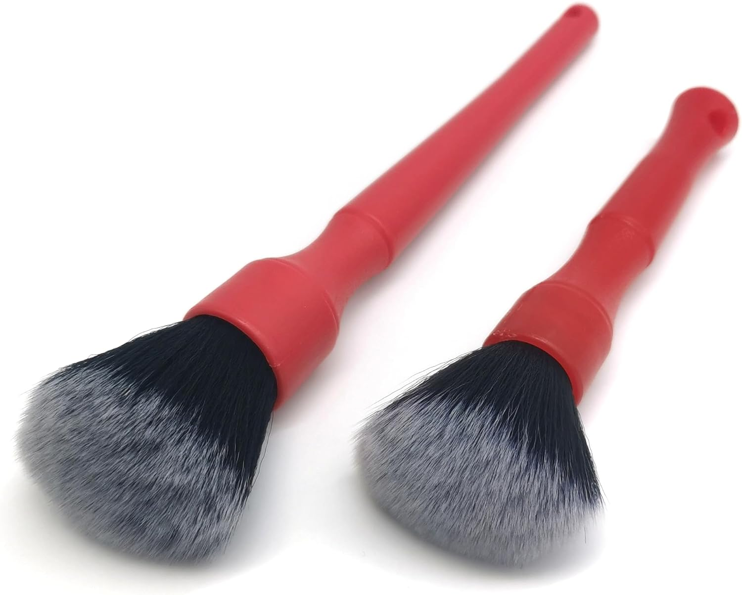 YUESUO Ultra-Soft Detailing Brush Set (Set of 2) Car Interior Detail Soft Brush for Light Duty Cleaning of Emblems, Gauge Cluster, Infotainment Screen (Red) image number 2
