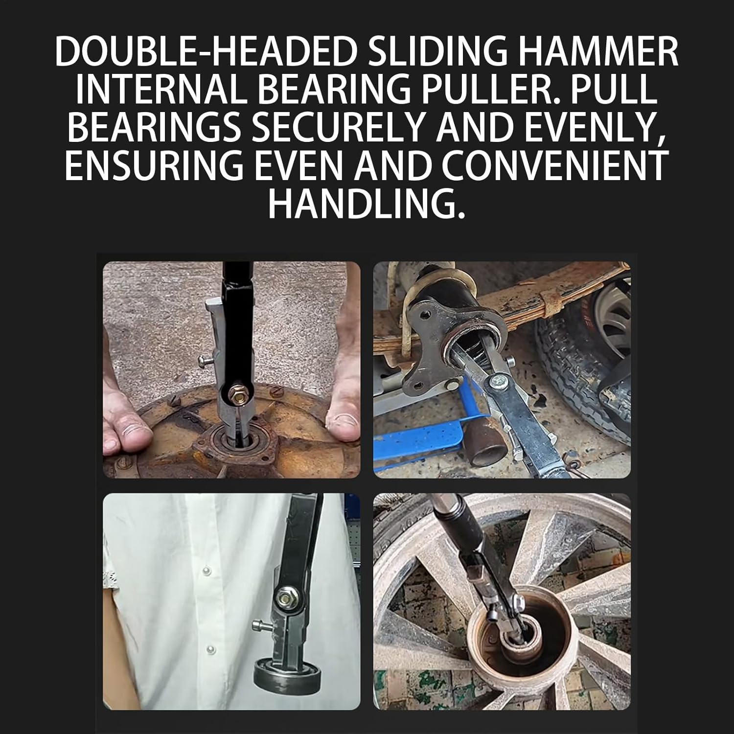 Zibeem Inner Bearing Puller,Heavy Duty Double Head Automotive - Bearing Puller for Tractor,For Automotive, Garage, Mechanic Workshop, Gear Installation, Shaft Extraction, Field Repair image number 1