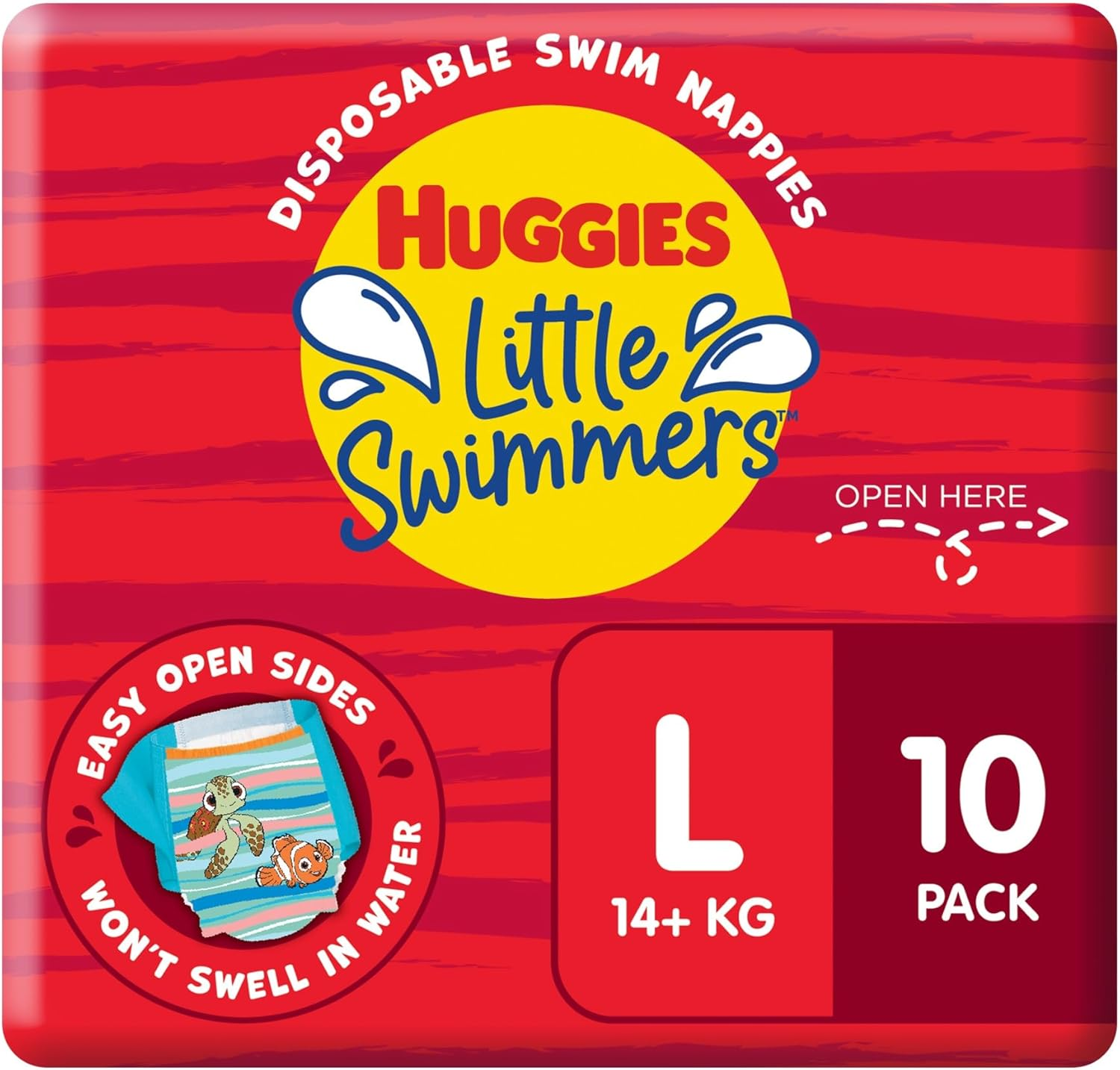 Huggies Little Swimmers Nappy Pants Large (14Kg+) 10 Count (Pack of 2) image number 1