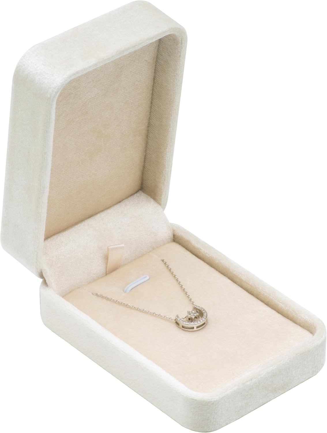 Giftop Classic Velvet Jewelry Gift Box Case for Necklace Pendant (Beige) image number 2