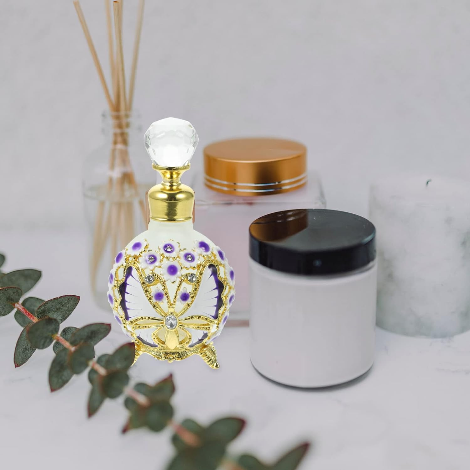 FOMIYES Dubai Essential Oil Bottle Arab Perfumes Perfume Arabe Decorative Fragrance Container Arabian Perfume Oil Bottle Perfume Bottles Empty Decorative Old Fashioned Antique Travel Glass image number 2