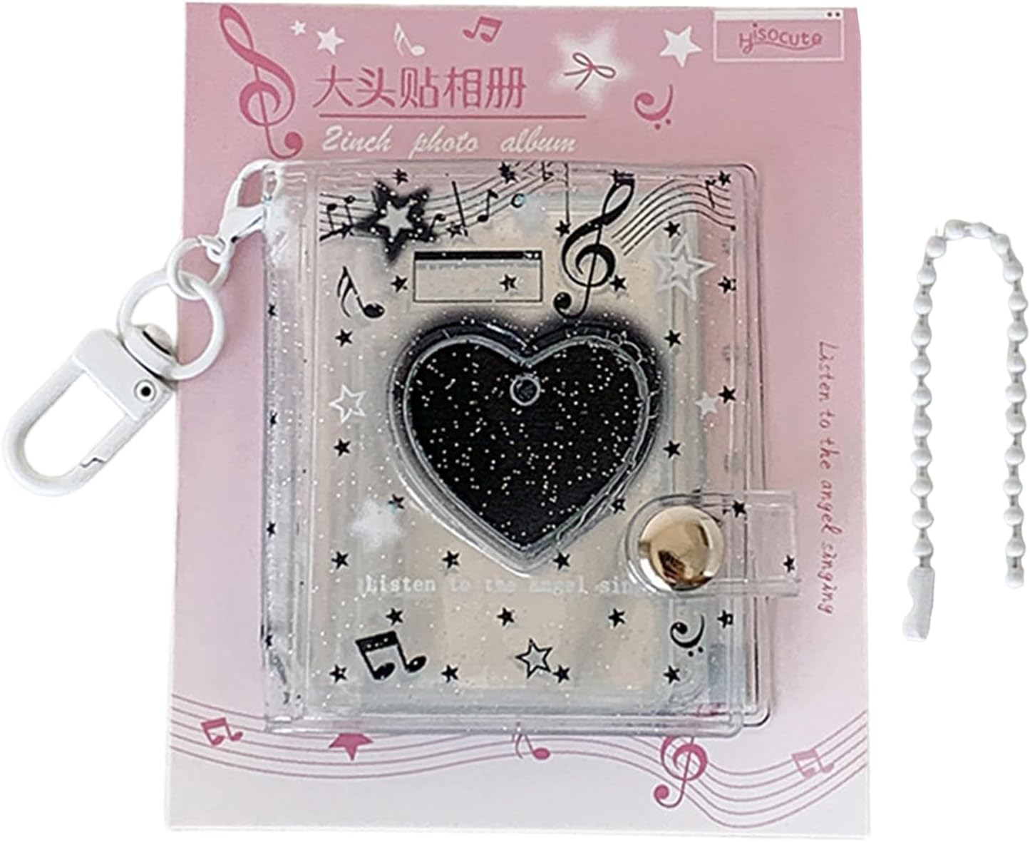 Photo Keychain Holder - Small Double-Sided 12-Pockets Keyring,2 Inch Pocket Photo Album Keychain - for Wedding Birthday School Travel Office Luggage Backpack Wallet Handbag Kids Adults