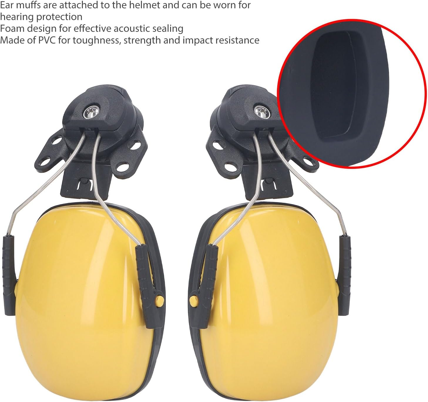 Noise Cancelling Helmet Attachable Ear Muffs, Hearing Protection, Sound Reduction Ear Protectors for Construction Site and Home Decoration, Sponge Design image number 5