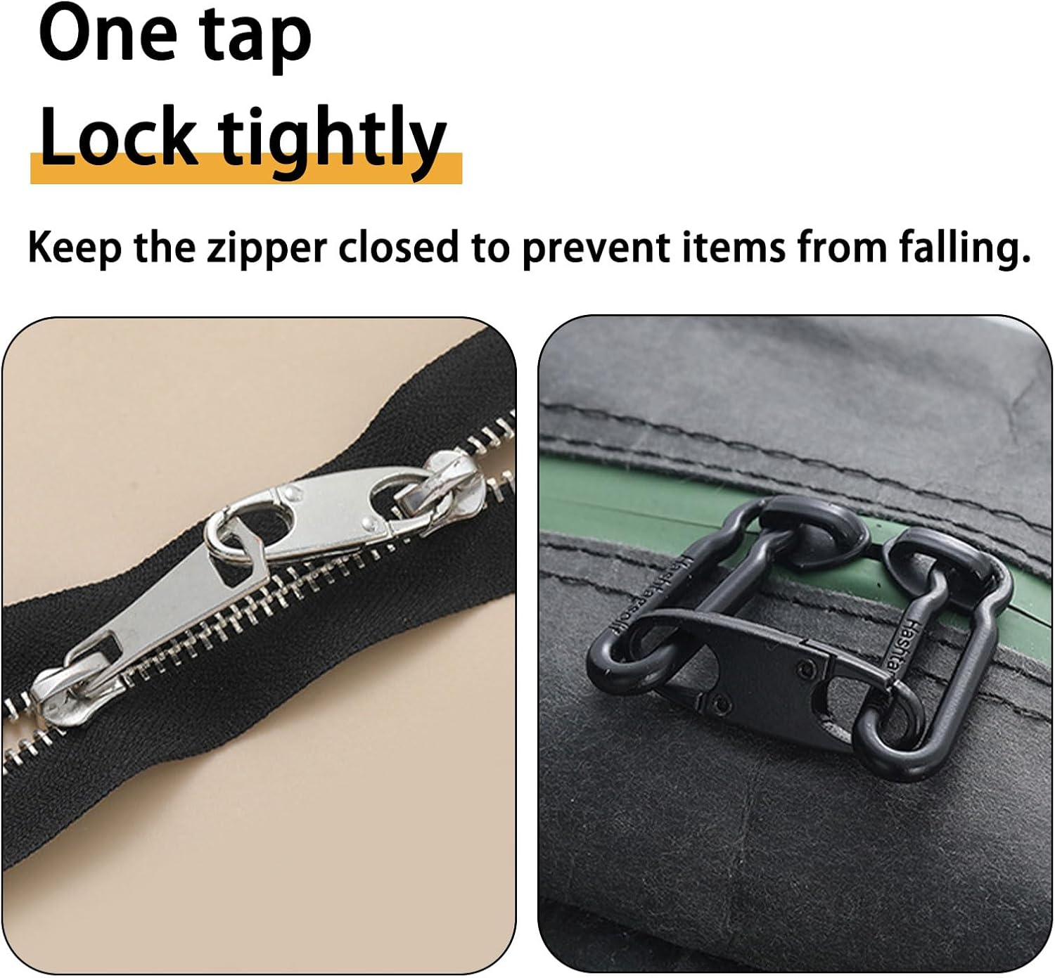 10Pcs Zipper Lock, Zipper Lock Anti-Theft Device Carabiner Clip, Keychain Accessory Luggage Locks, Keep the Zipper Closed to Protect Your Belongings image number 5
