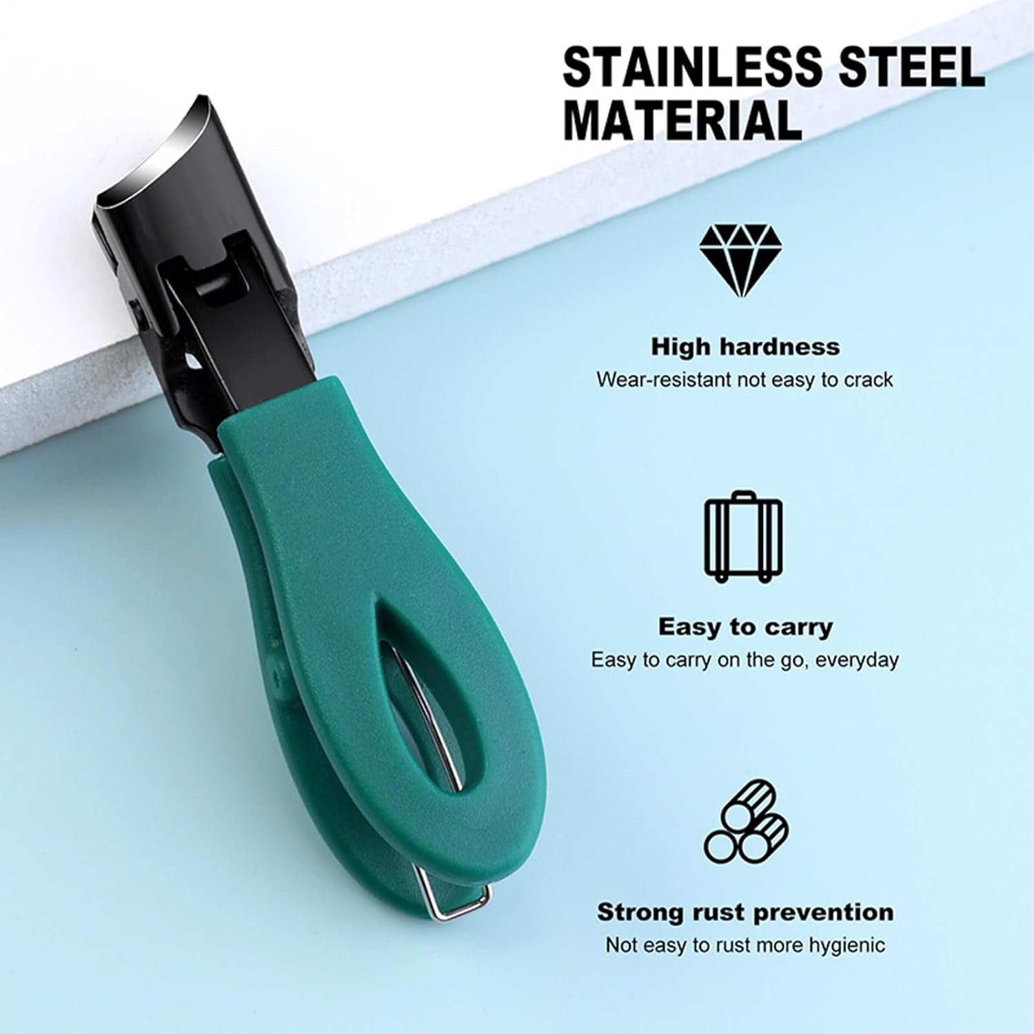 Ingrown Nail Clippers, Anti-Splash Large Opening Toe Nail Clippers, Heavy Duty Fingernail Trimmer Toenail Cutter Hand Care for Salon Household Travel Elderly Women Men Adults Kids image number 2