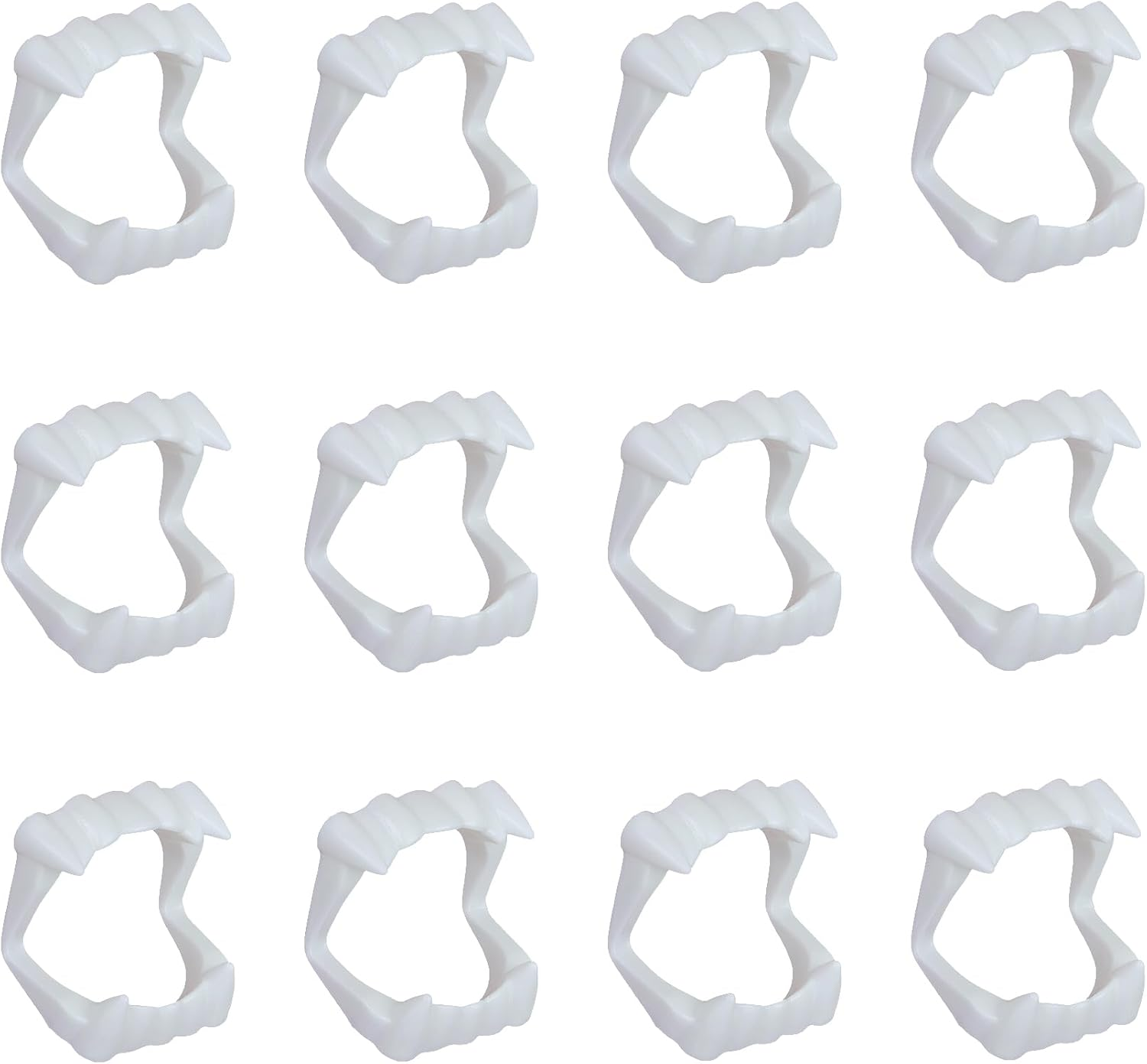 Pack of 12 Halloween Vampire Teeth Fangs, Plastic Teeth, Costume Accessory Party Favors (12) image number 4