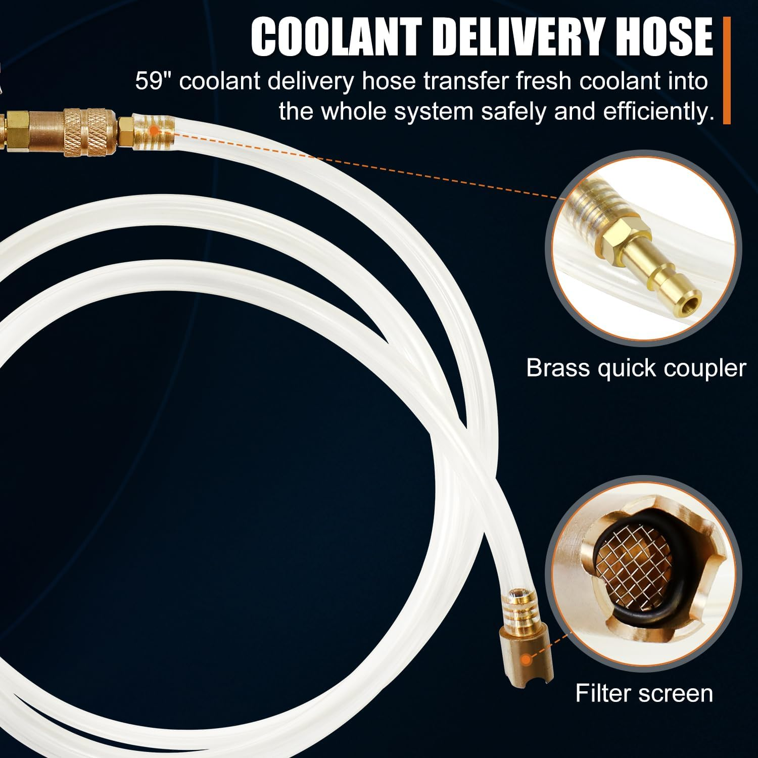 ADAFIRST Automotive Radiator Coolant Vacuum Refill Tool Kit, Engine Cooling System Vacuum Purge & Fill Tool Set with Universal Adapters (O.D. 32Mm 35Mm 40Mm 45Mm) for Car SUV Truck Airlift, Black Case - Black Case image number 4