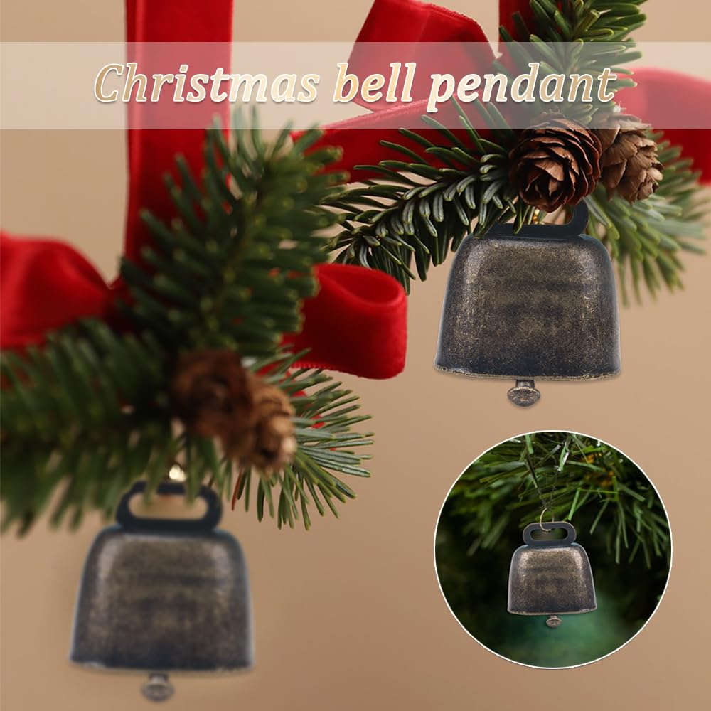 KOOBOOK 2Pcs Cow Horse Sheep Grazing Copper Bells Cattle Farm Animal Copper Loud Bronze Bell image number 3