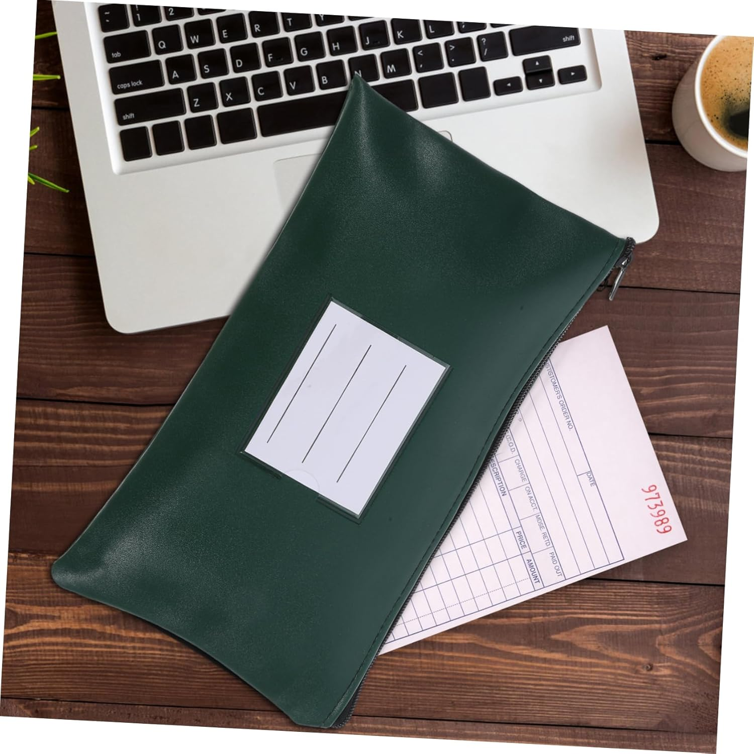 VILLFUL 2Pcs Bill Bag Stationery Bag Zipper Pu File Organizer for Documents Multi-Use Pouch image number 1