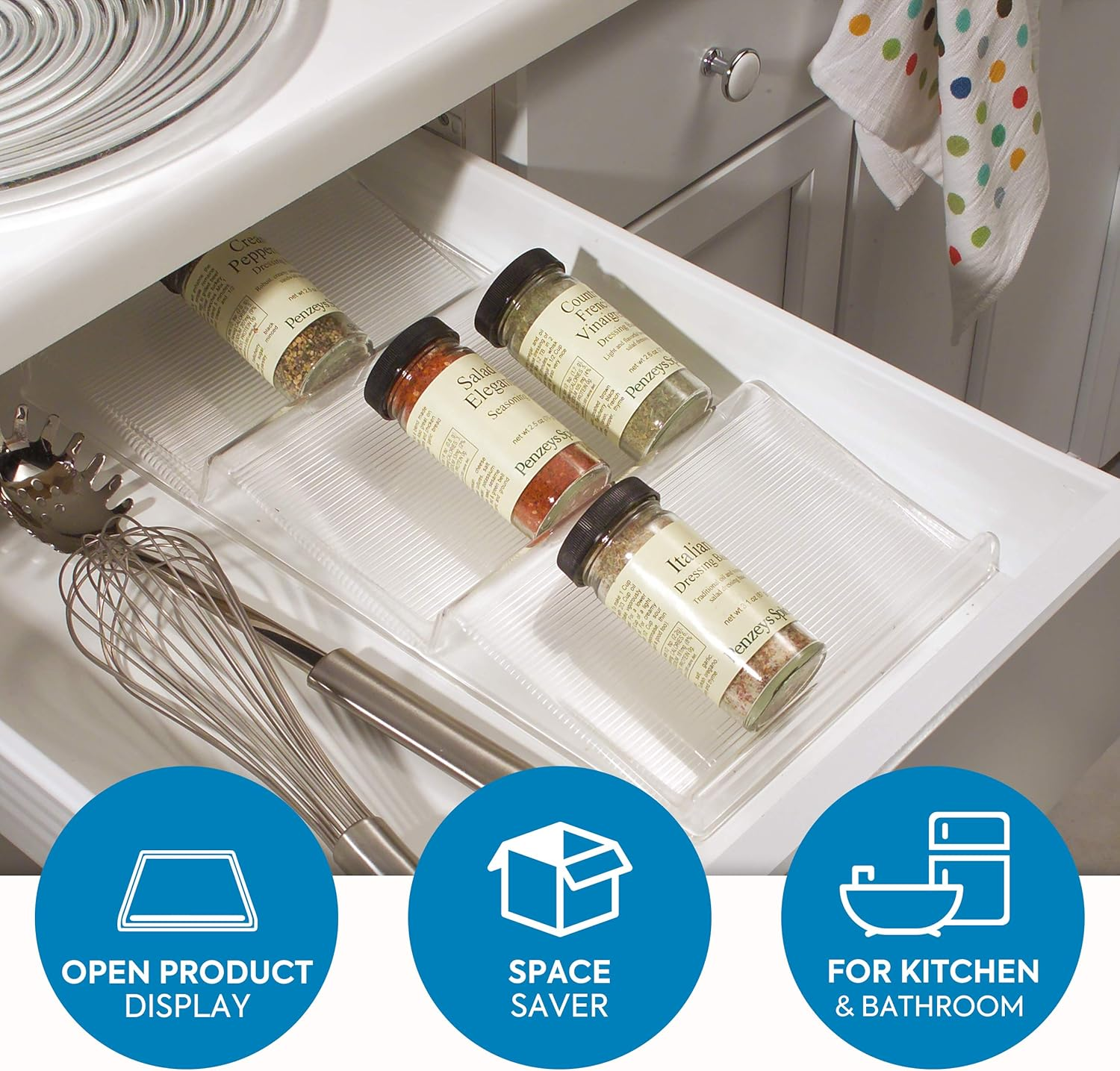 Interdesign Linus Spice Rack, Drawer Organizer for Kitchen Storage - Clear image number 2