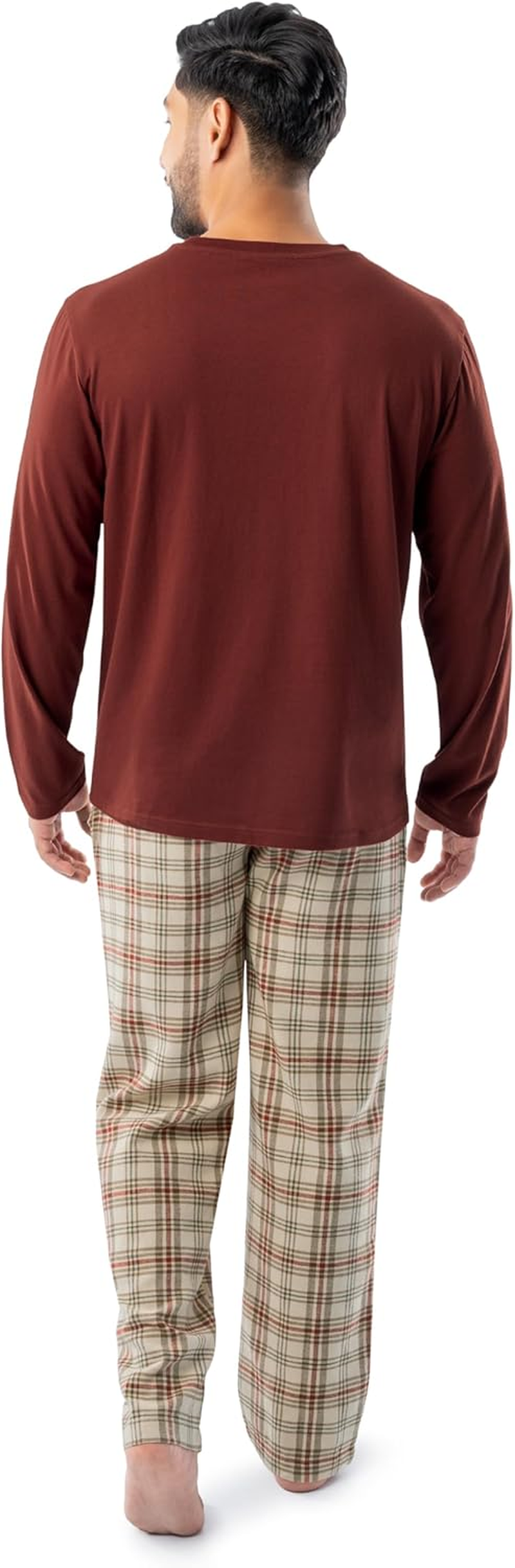 Fruit of the Loom Men'S Jersey Knit Top and Flannel Pant Pajama Sleep Set image number 7