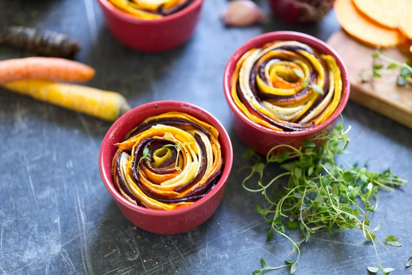 Staub Dish 40508-221 Ramkan, 3.7 Inches (9.5 Cm), 2-Piece Set, Cherry Made in Portugal, Ceramic Au Gratin Dish, Oven, Microwave Safe