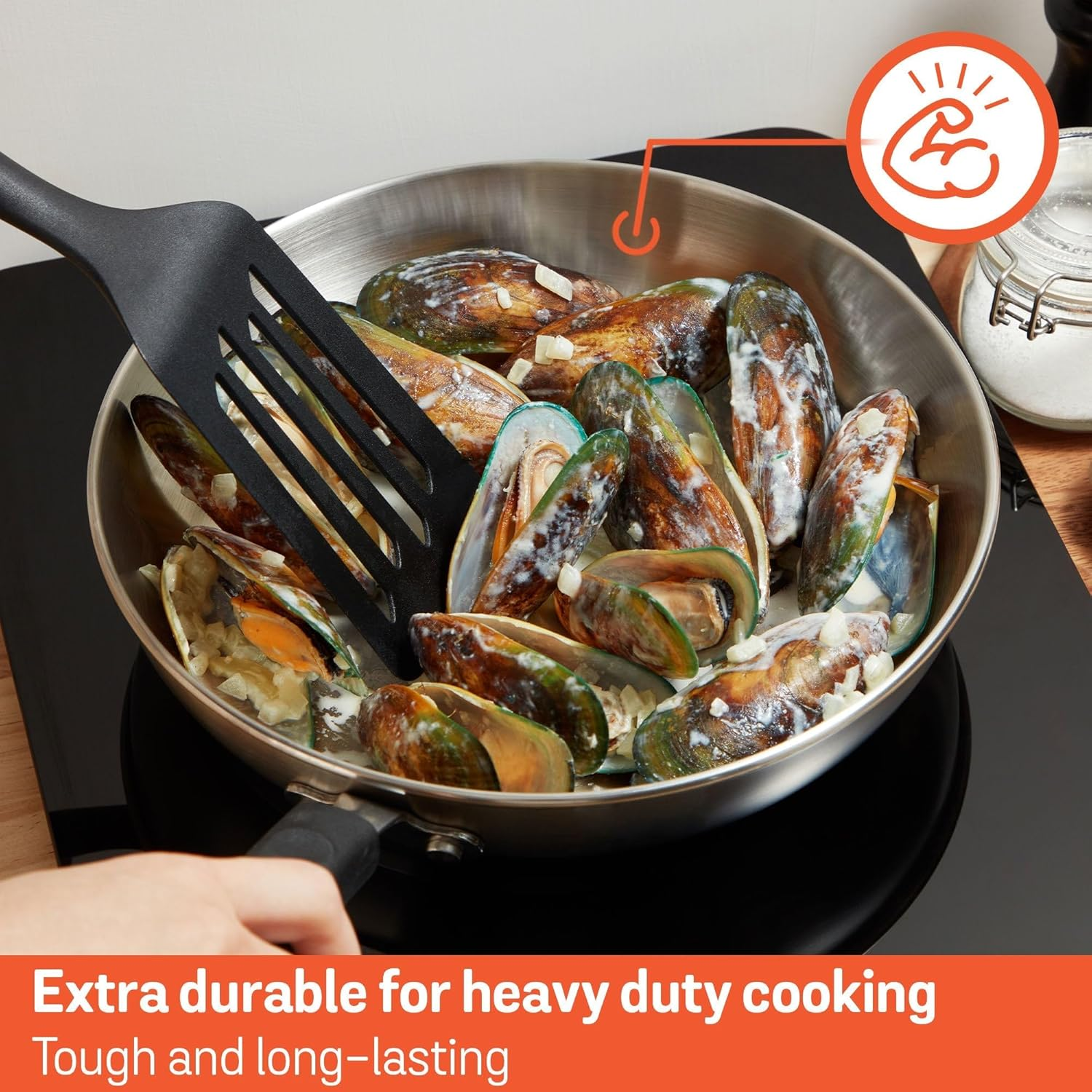 Meyer Centennial Stainless Steel Frypan 24Cm, Induction Compatible, Tri-Ply Base, Scratch Resistant, Dishwasher & Oven Safe to 180&deg;C, Silver, Non-Toxic Frying Pan image number 1