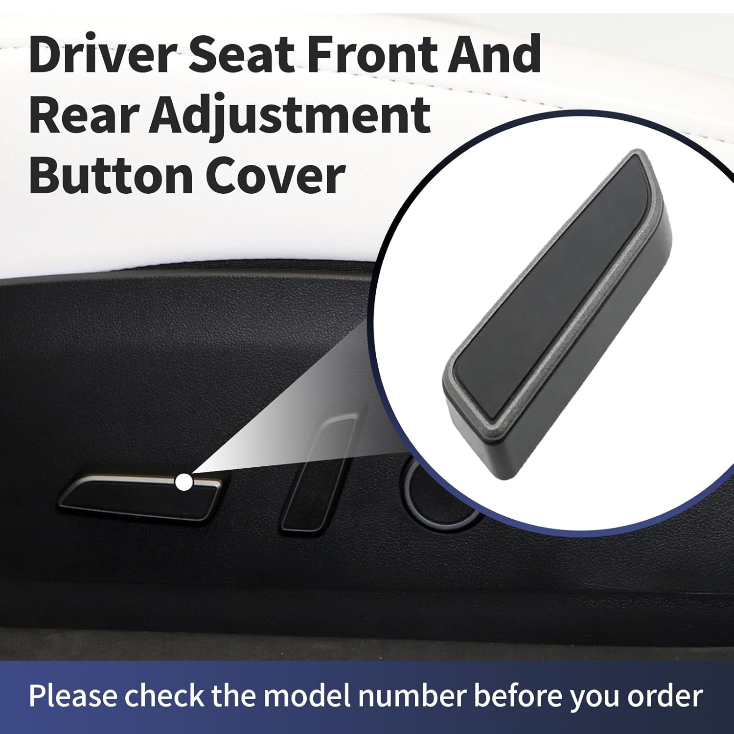 Betherioa Seat Adjustment Button Compatible with Tesla Model 3 Model Y 2021 2022 2023 2024, Driver Side Seat Cushion Forward Adjustment Button Cover Replacement, Replaces Part 1098840-00-D (Black) image number 6