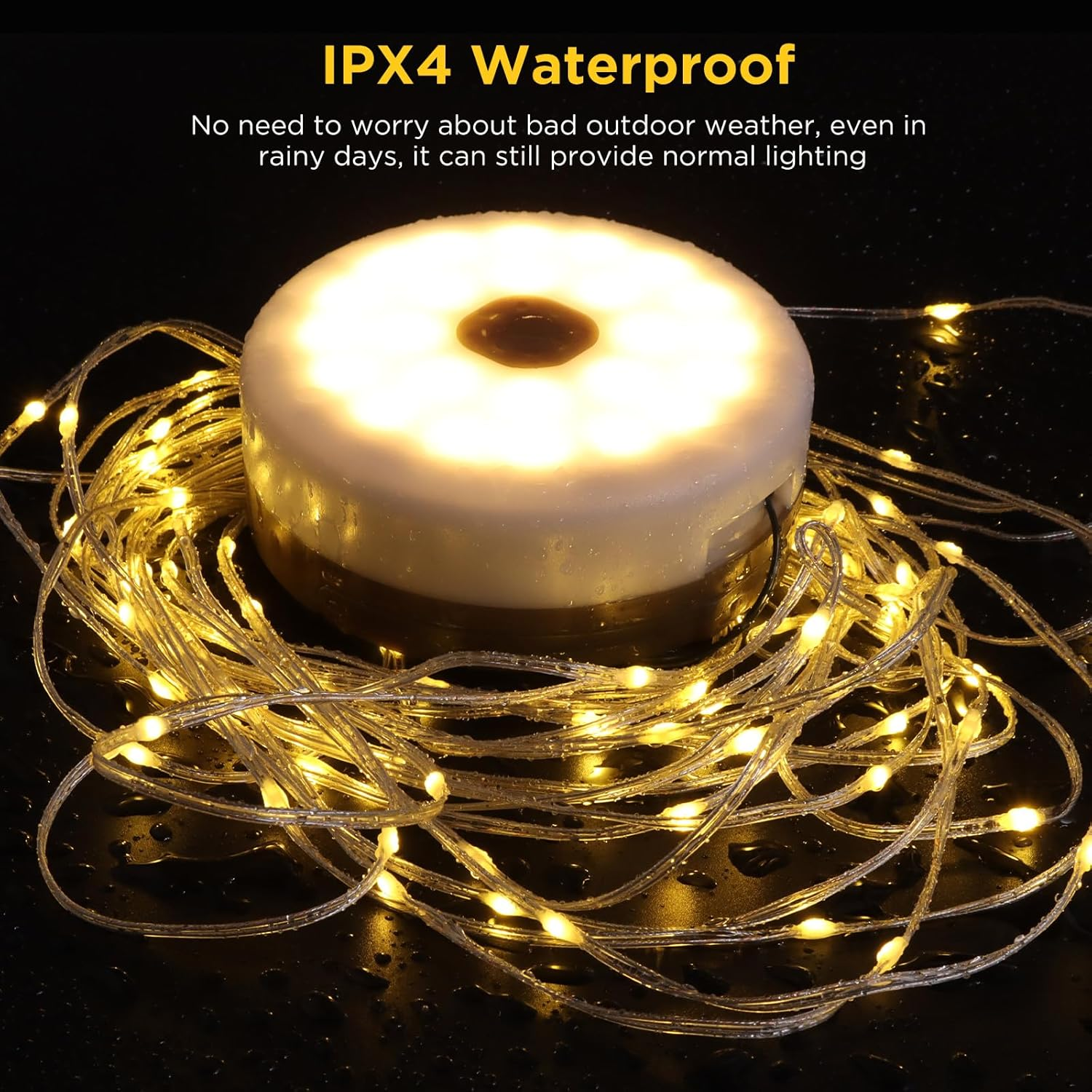 Camping String Lights, 10M Outdoor String Lights with Remote, USB Rechargeable Portable Camping Lights with 8 Lighting Modes for Garden Party Decorations Outdoor image number 4