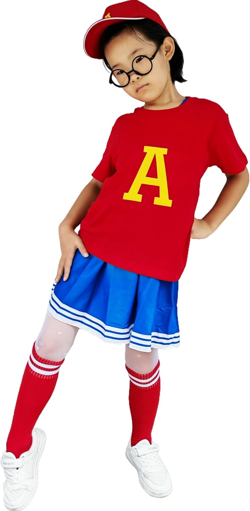 Halloween Costumes Kids Boys or Girls Alvin Book Week Costume with Tshirt Cap Soccer Socks and Glasses Frame image number 5
