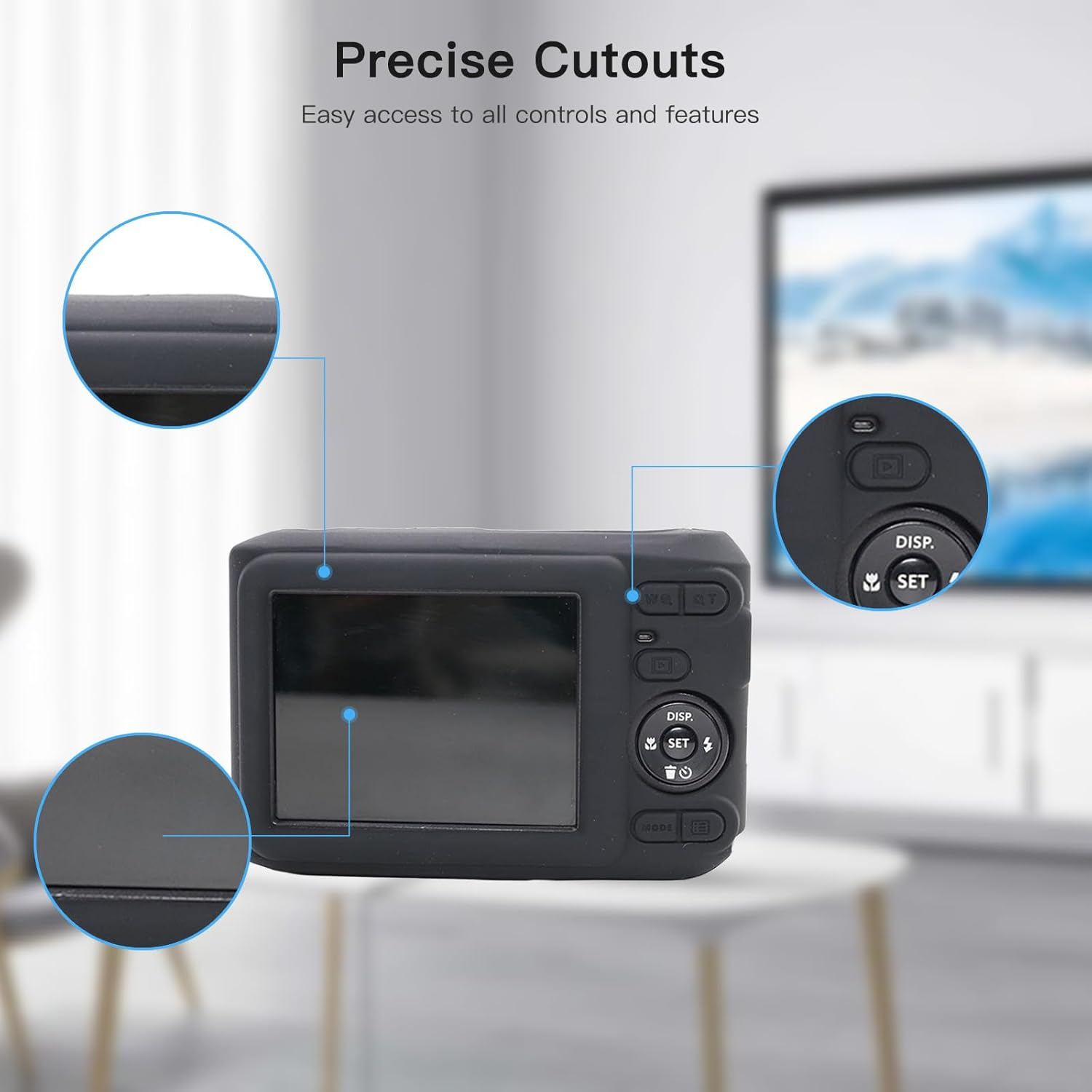 YAJOJO Case for Kodak PIXPRO FZ45 Camera, Soft Silicone Camera Protective Cover for Kodak PIXPRO FZ45, Anti-Scratch, Slim Fit, Lightweight (Black) image number 2