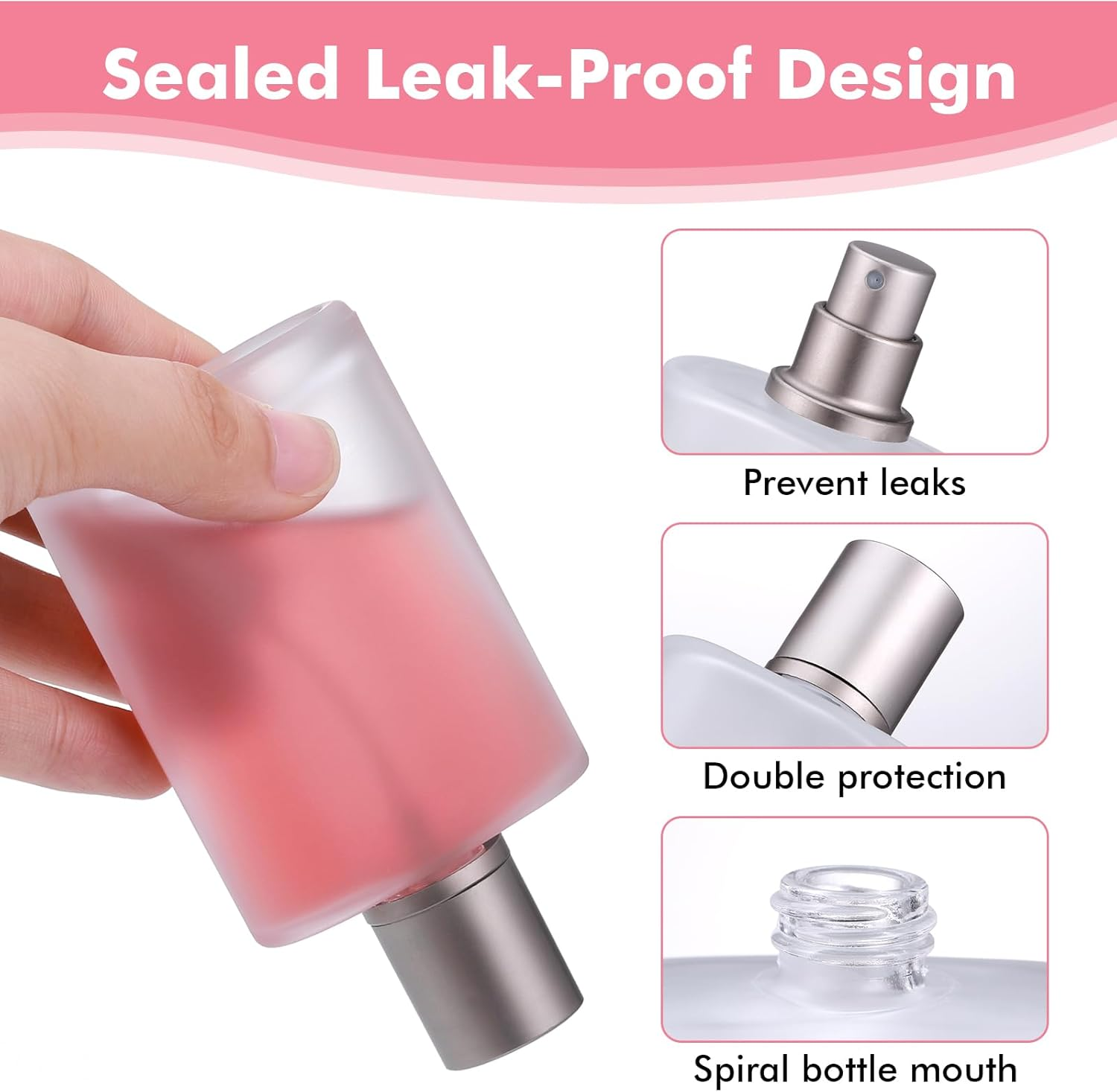 Hejo Pack of 3 Empty Perfume Bottles, Perfume Atomiser, 50 Ml Empty Perfume Bottles with Funnels, Pipettes, Transparent Perfume Atomiser, Refillable for Travel, Families, Outdoor image number 1