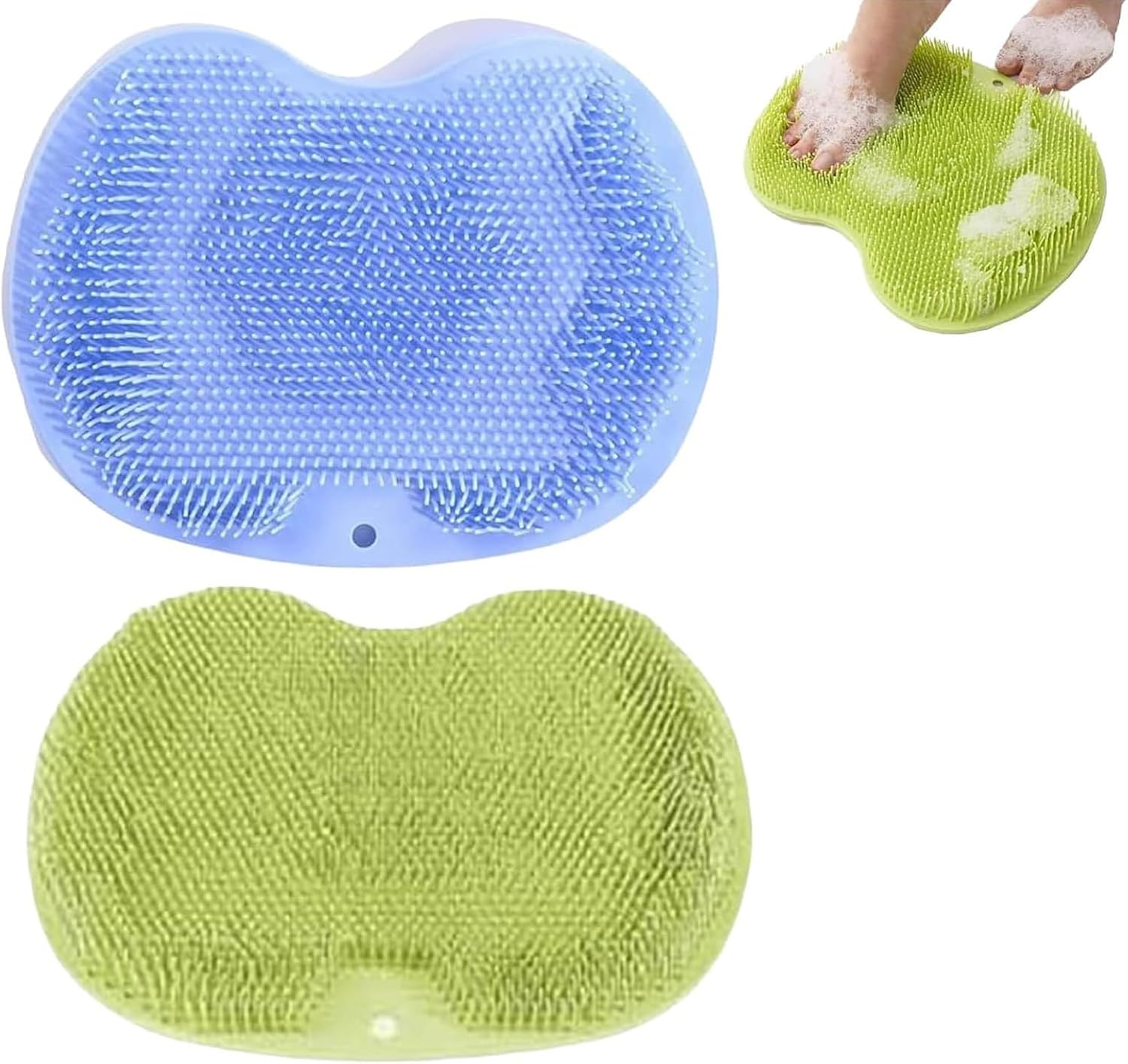Solespa Hands-Free Silicone Foot Scrubber Mat, Shopellox Foot Scrubber, Foots Washer for Shower with Suction Cup Mount, for Cleaning Exfoliation Foot-Spa without Bending (B)