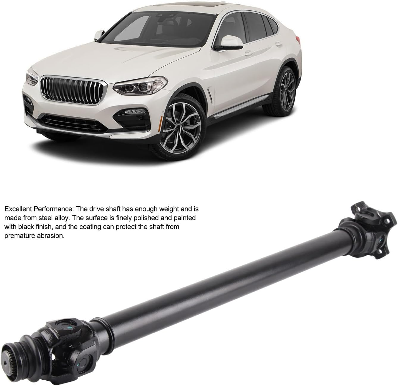 Front Prop Shaft Assembly, Front Driveshaft Assembly Heavy Duty Prop Shaft, Front Driveshaft Steel Alloy Black Finish Replacement for X3 X4 F25 F26 image number 4