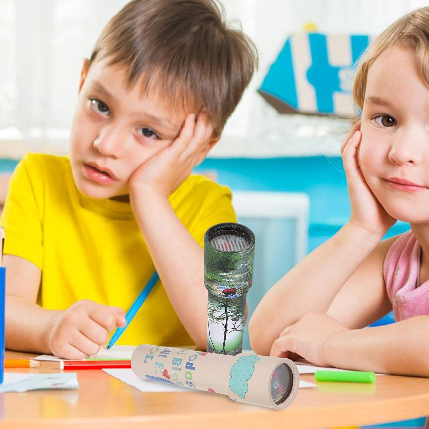 2Pcs Classic Kaleidoscope, Kalidescopes for Kids Educational Kaleidoscope Toy for Kids Birthday Party Favors, Random Style