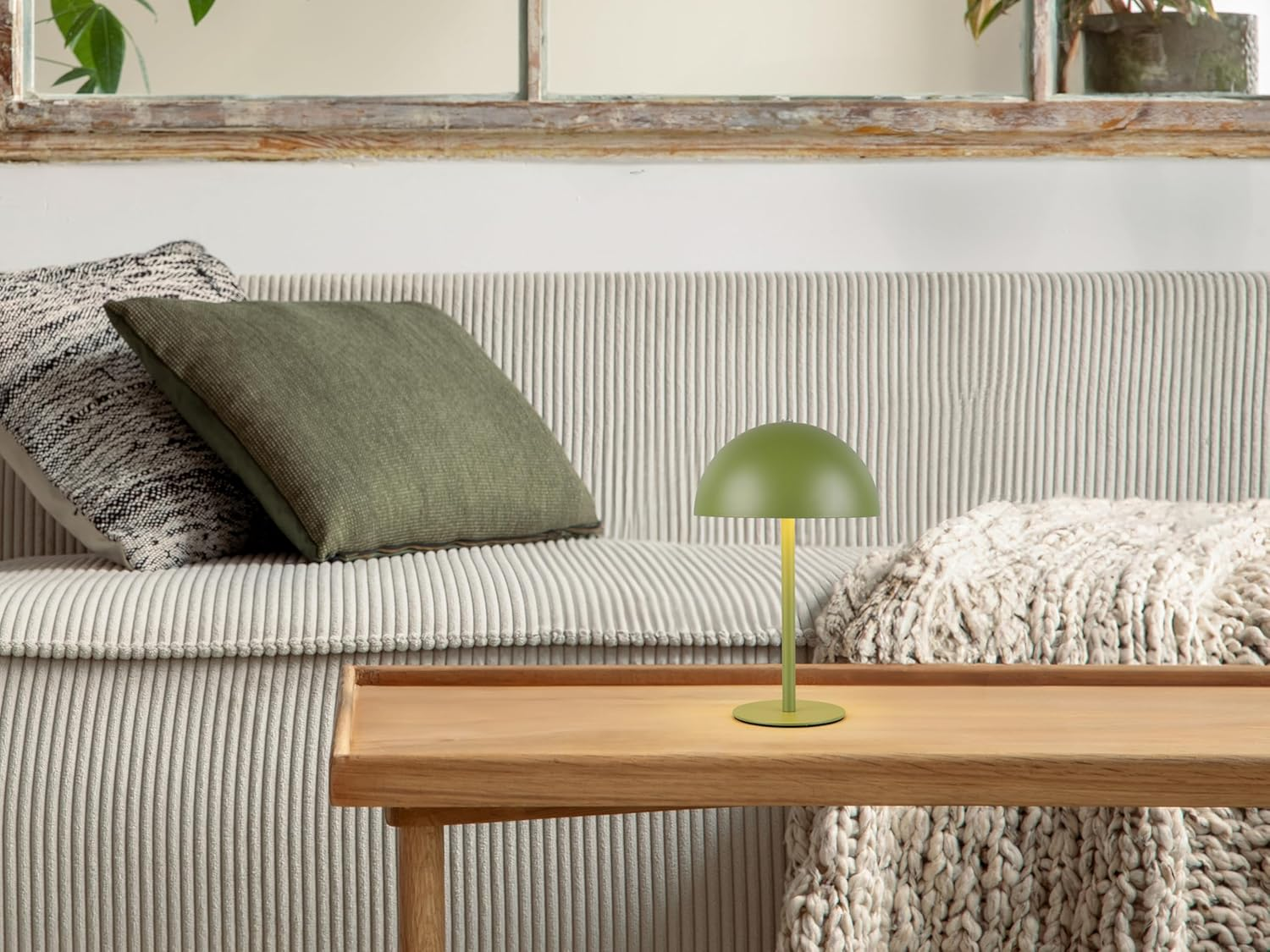 Reality Leuchten Munoz R54891115 LED Battery Table Lamp Metal Matte Green with 1.3 Watt LED, 4-Way Touch image number 3