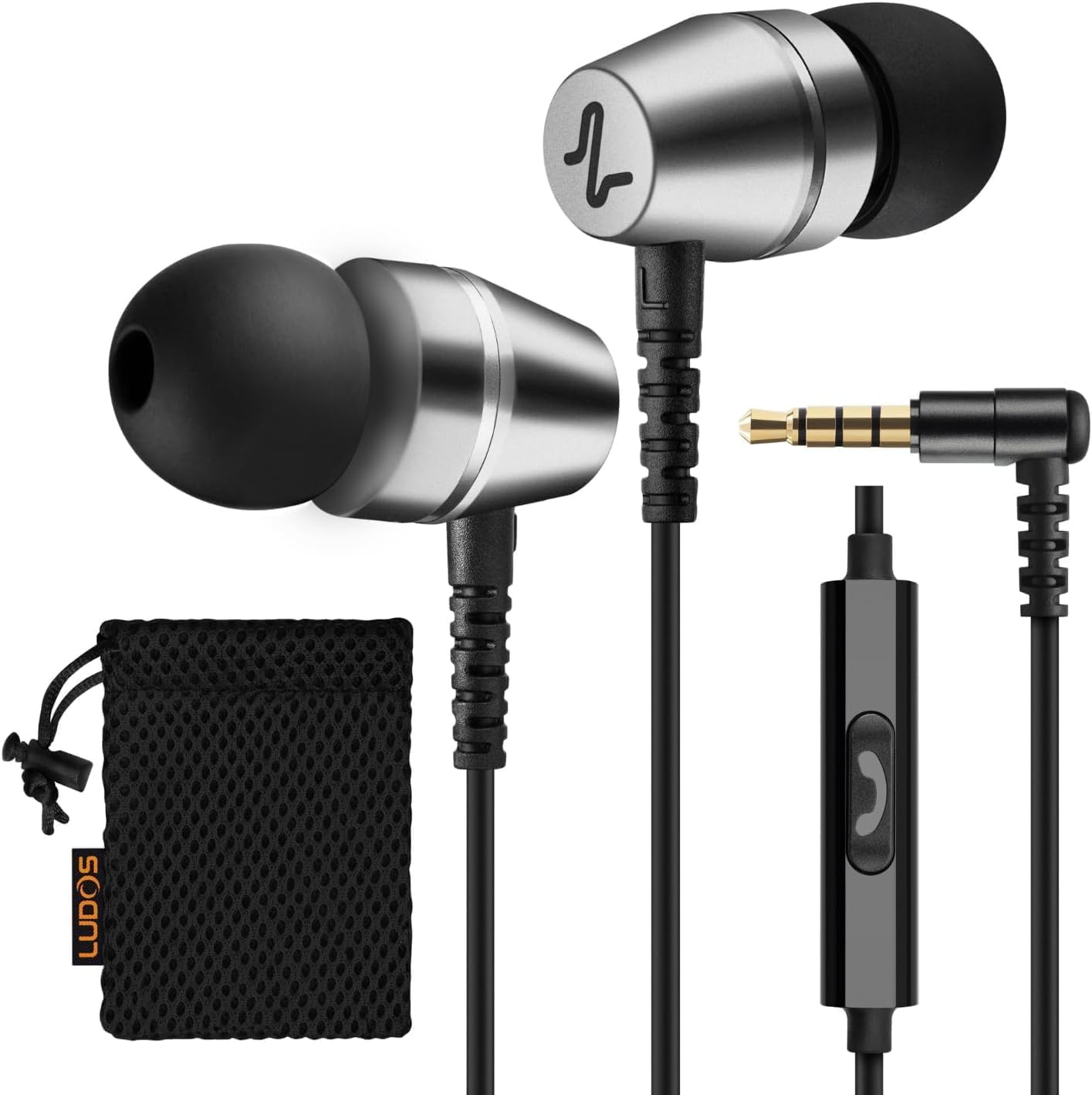 In-Ear Headphones with Cable and Microphone, In-Ear Earphones, 3.5 Mm Jack Plug, High-Quality Earbuds with Rich Bass, Compatible with Iphone, Huawei, Samsung image number 2