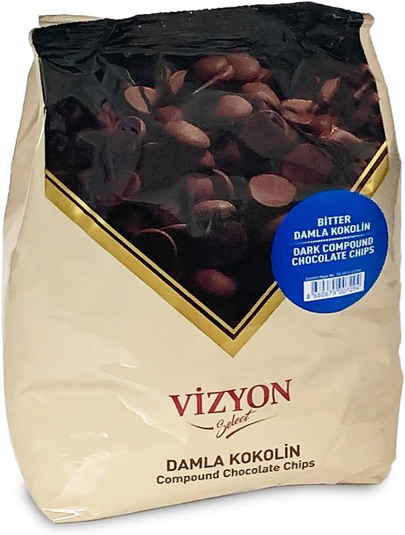 Vizyon Dark Compound Chocolate Drops 1Kg image number 2