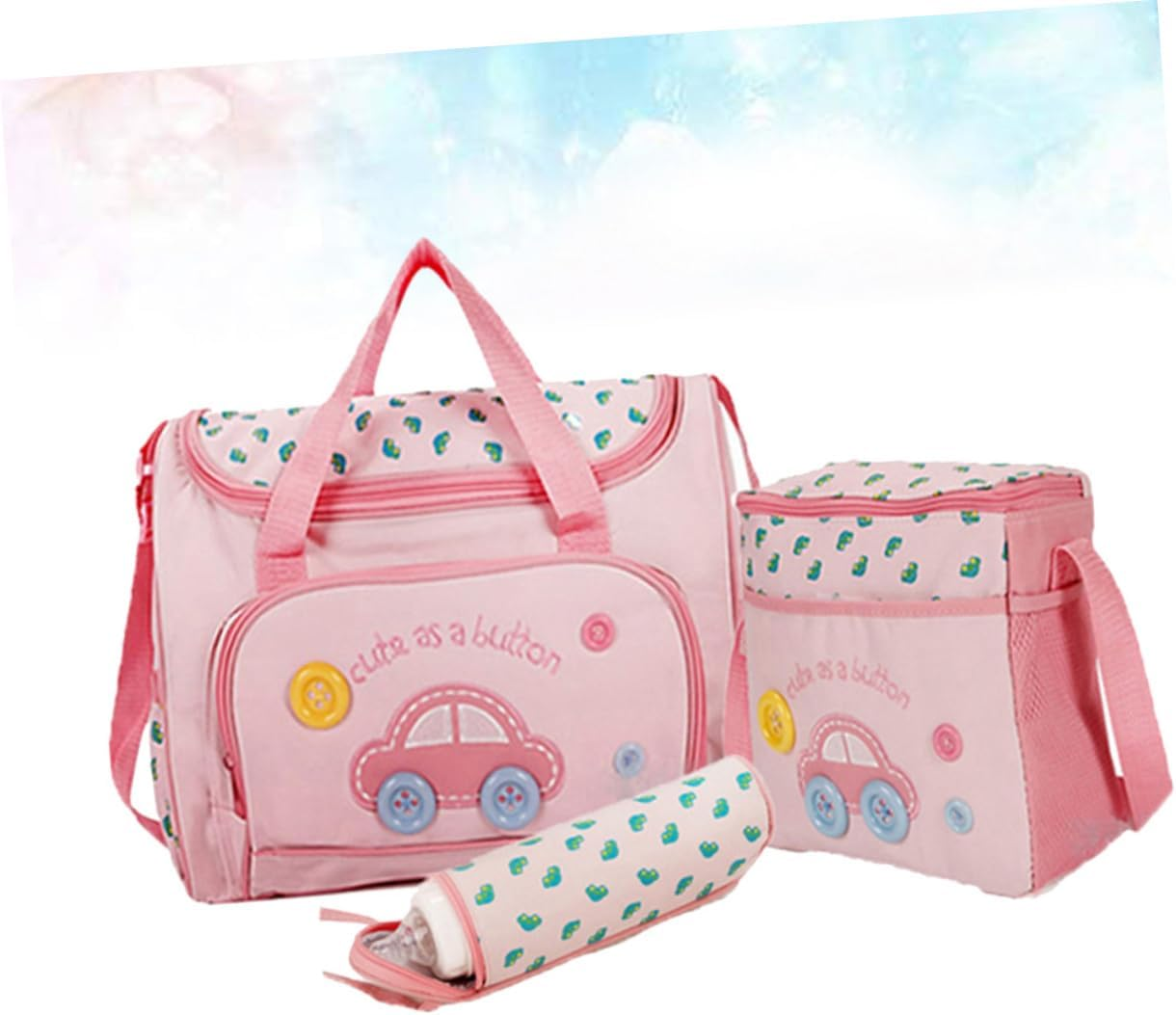 Bestonzon Multi-Function Diaper Bag Set Shoulder Strap Large Capacity Mummy Tote Includes Changing Pad and Bag for Travel and Daily Use image number 3