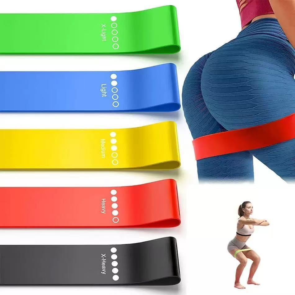HAOQYUYN Resistance Bands for Working Out, Elastic Exercice Loop Bands for Physical Therapy, Yoga Starter Set of Stretch Bands for Booty Legs, Pilates Flexbands