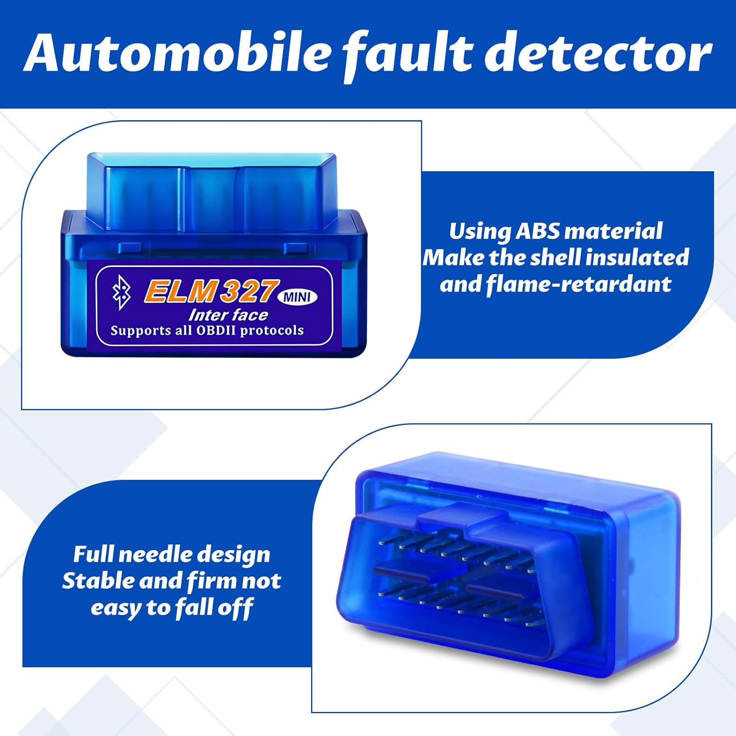 OBD2 Scanner Bluetooth, OBD Scanner, Elm327 OBD2 Code Reader Bluetooth Scan Tool, Wireless OBD Car Code Reader, Check Engine Code Reader, Compatible with Ios, Iphone, Ipad and Android