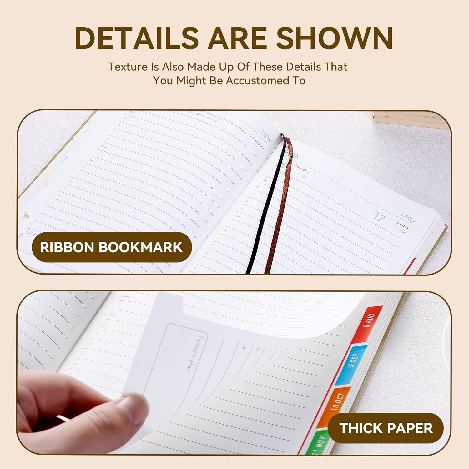 2026 Diary Journal Notebook A5 Weekly and Monthly Planner Scheduler Daily Planner Paper for Home Office School Diary Travel Gift Birthday 5.8" X 8.5"(Blue) - Pink image number 3