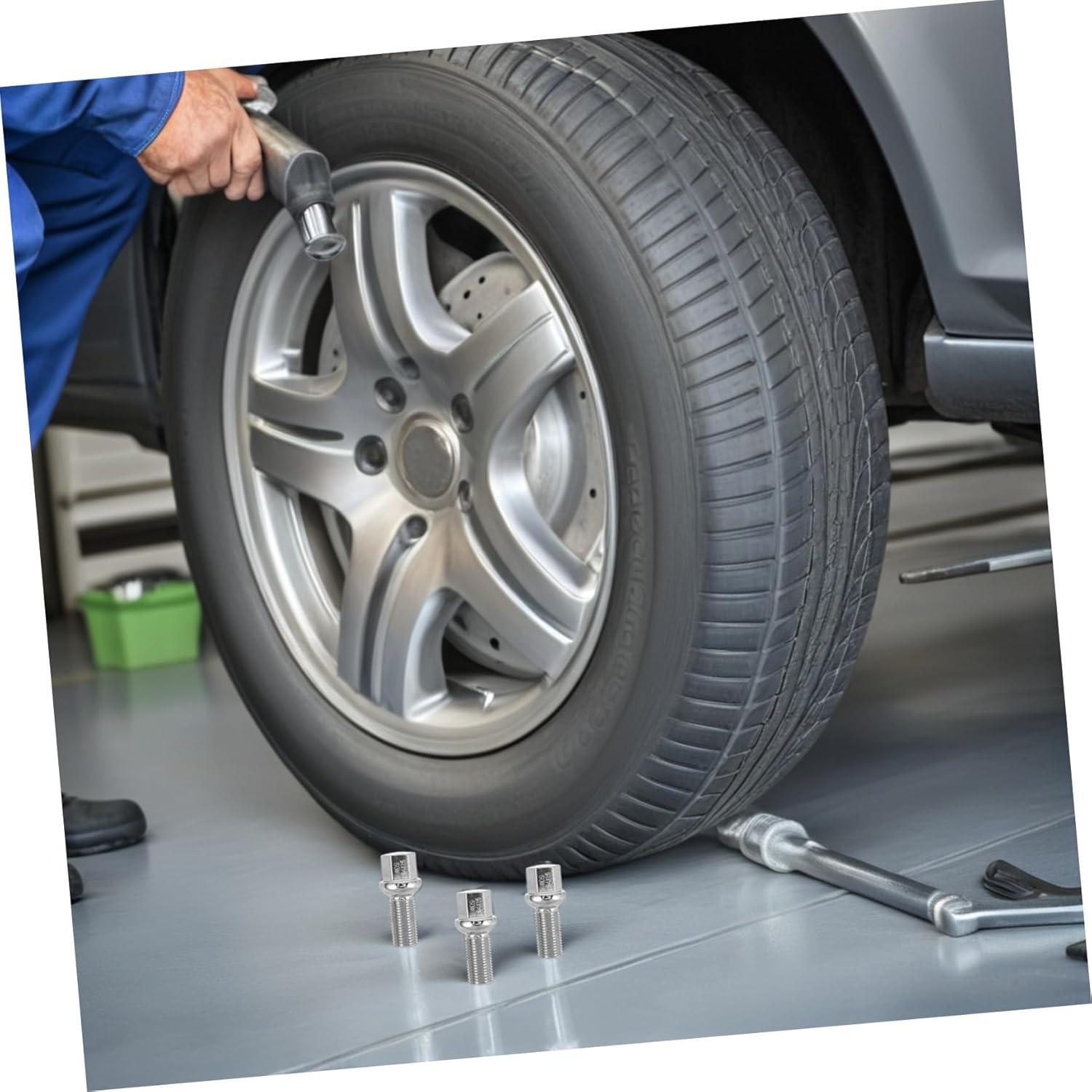 5Pcs Chrome Wheel Hub Bolts with Dual Seat Structure Fit Lug Nut Replacement for Car Tires Enhanced Corrosion Resistance for Maintenance and Emergency Repairs image number 1