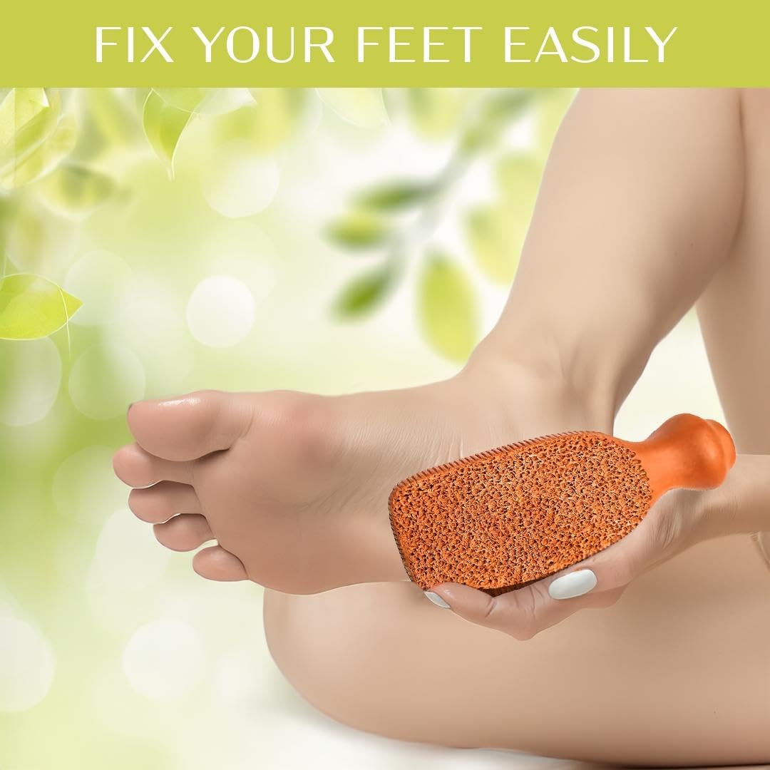 QUBA LINEN Pumice Stone for Feet - 2-Sided Terra Cotta Foot Scrubber, Professional Exfoliating Clay Stone for Feet Hands Body Care - Pumice Stone for Feet Callus Remover image number 5
