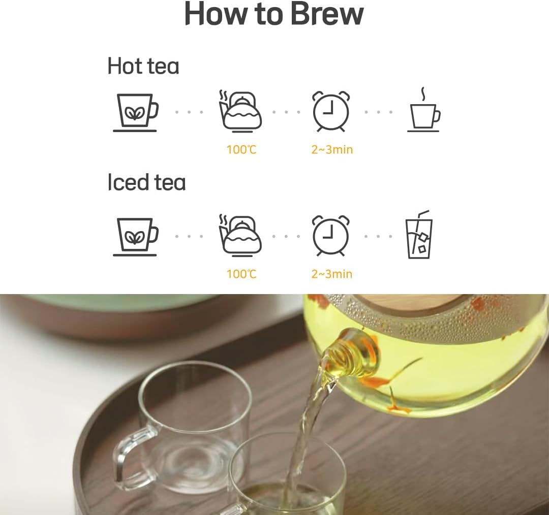 KKOKDAM Flower Tea Set Sampler - Loose Leaf Tea Set for Mothers Day Tea Set, Fancy Tea Variety Pack, Blooming Tea Flowers, Korean Tea Sets, Unique Tea Gifts, Loose Leaf Teas - 8 Count image number 4