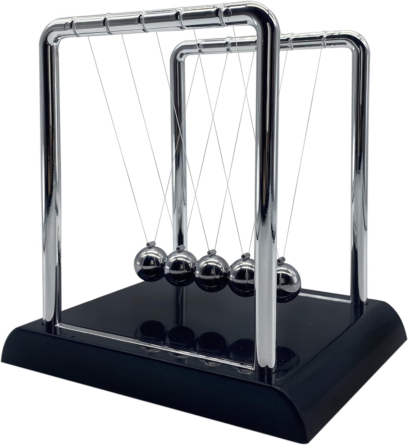 Newtons Cradle Balance Balls, Swinging Balls with Black Base, Fun Science Physics Learning Accessories, Calm down Fidgets Kit, Desk Toys for Stress Relief, Office Home Decoration (Black) image number 4
