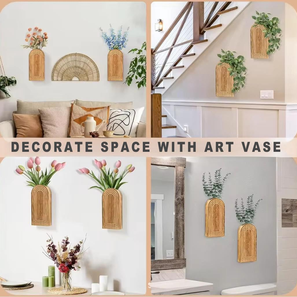 YOJAWE 2PCS Boho Vase &ndash; Elegant Wall Decor for Bathroom, Living Room image number 6